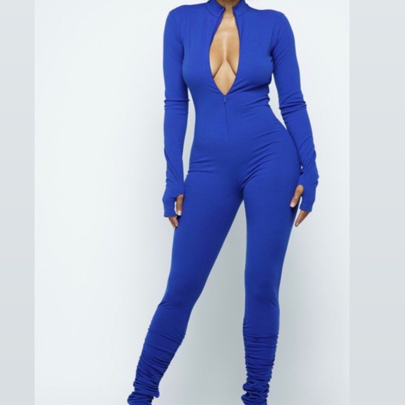 Mock Neck Jumpsuit - Picture 1 of 4